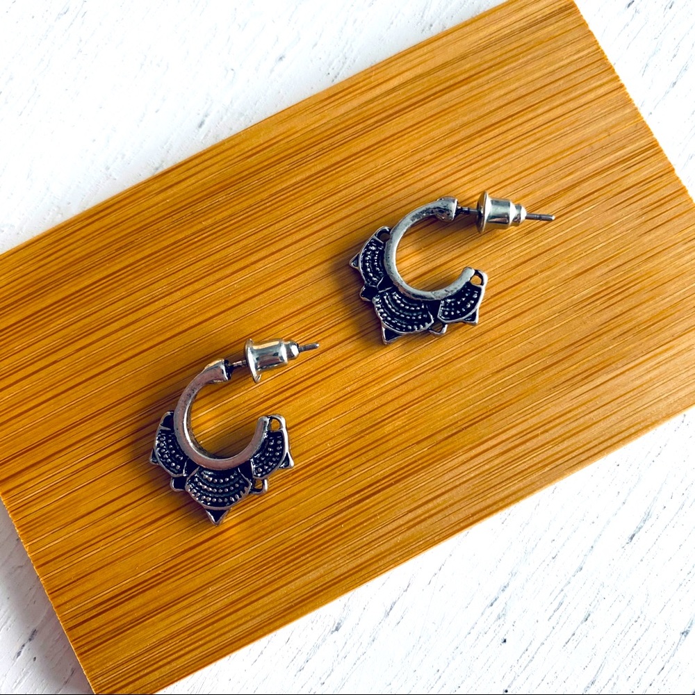 Boho Tibetan Silver Small Earrings